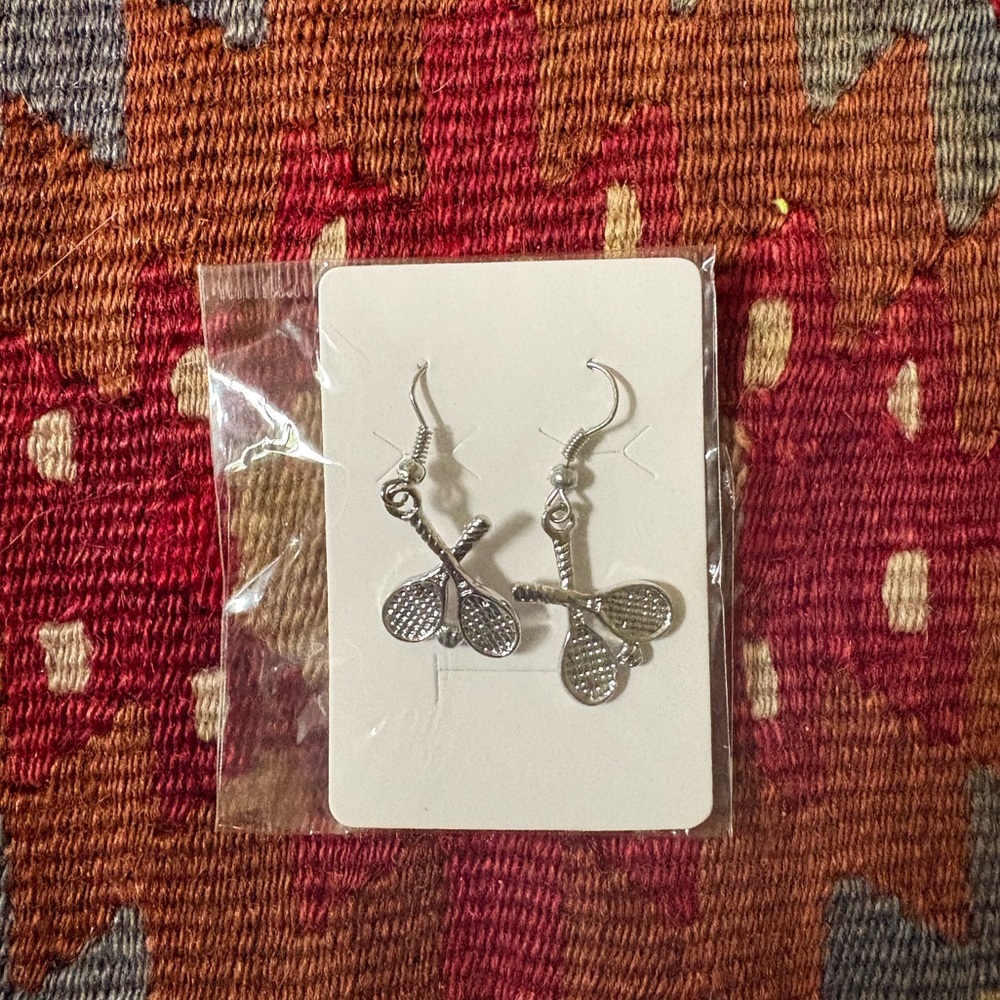 Tennis racquet earrings